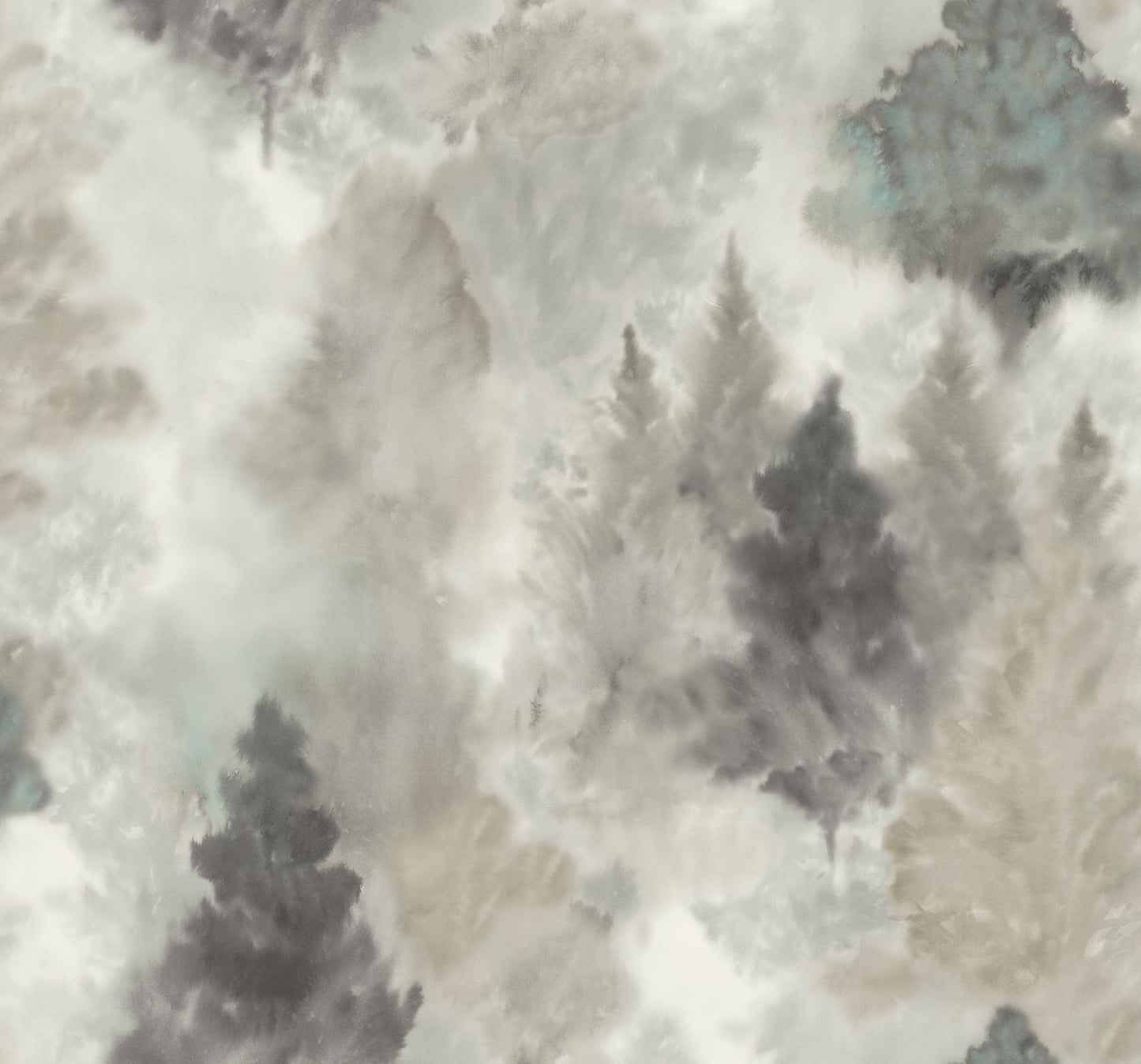 Seabrook Designs  Soft Landscape Abstract Contemporary Metallic Greige, Powder Blue, & Ivory   - AH41200