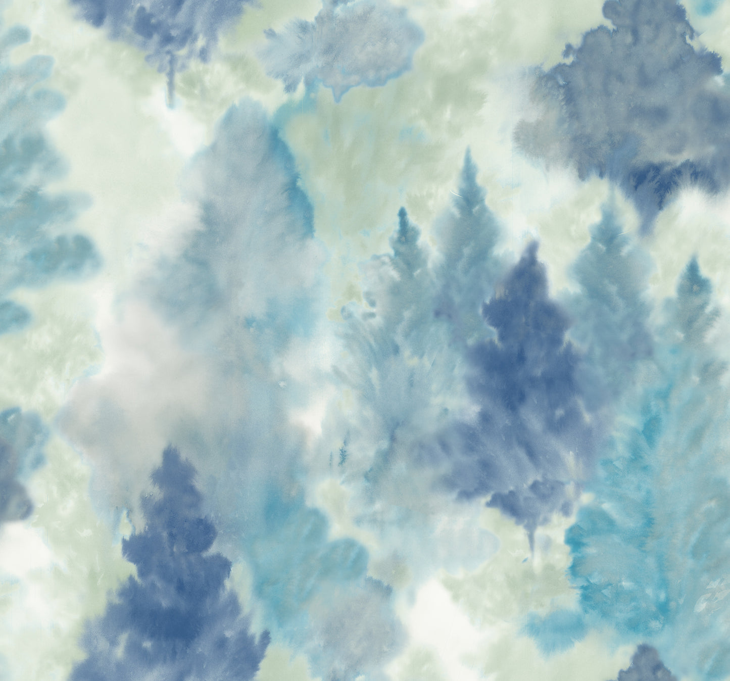 Seabrook Designs  Soft Landscape Abstract Contemporary Metallic Sky Blue, Cerulean, & Aloe Green   - AH41202