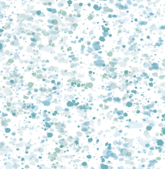 Seabrook Designs  Splatter Abstract Contemporary Metallic Ice Blue, Turquoise, & Mint Green   - AH41702