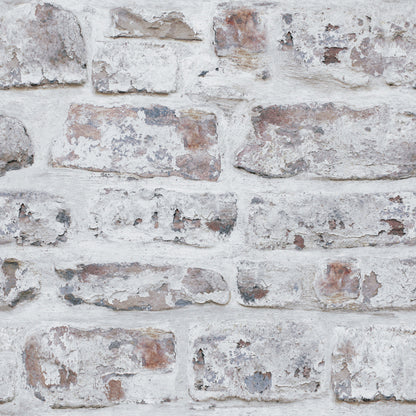 York Wallcoverings Arthouse Domenic White Whitewashed Brick Wallpaper Graphics Farmhouse White  Wallpaper - AH671100