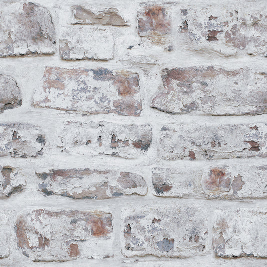 York Wallcoverings Arthouse Domenic White Whitewashed Brick Wallpaper Graphics Farmhouse White  Wallpaper - AH671100