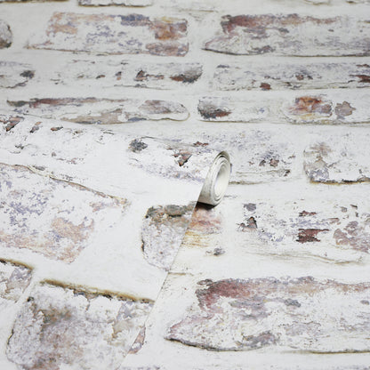 York Wallcoverings Arthouse Domenic White Whitewashed Brick Wallpaper Graphics Farmhouse White  Wallpaper - AH671100