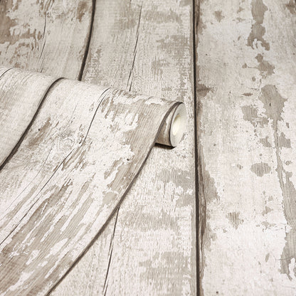 York Wallcoverings Arthouse Ambrose Cream Wood Plank Wallpaper Graphics Farmhouse Cream  Wallpaper - AH694700