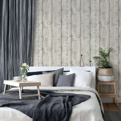 York Wallcoverings Arthouse Ambrose Cream Wood Plank Wallpaper Graphics Farmhouse Cream  Wallpaper - AH694700