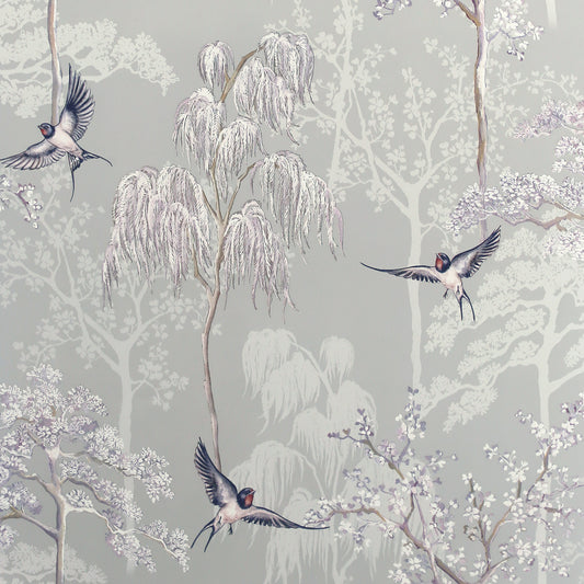 York Wallcoverings Arthouse Asuka Grey Sparrow Forest Wallpaper Animals Whimsical Grey  Wallpaper - AH908105