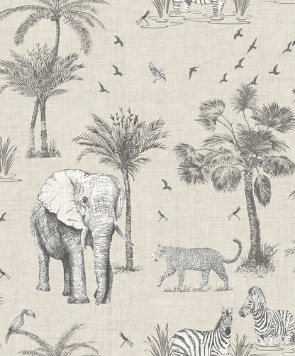 York Wallcoverings Arthouse Lionel Grey Safari Lagoon Wallpaper Animals Modern Grey  Wallpaper - AH908902