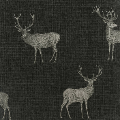 York Wallcoverings Arthouse Hank Charcoal Stag Wallpaper Animals Lodge Charcoal  Wallpaper - AH909607