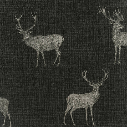 York Wallcoverings Arthouse Hank Charcoal Stag Wallpaper Animals Lodge Charcoal  Wallpaper - AH909607