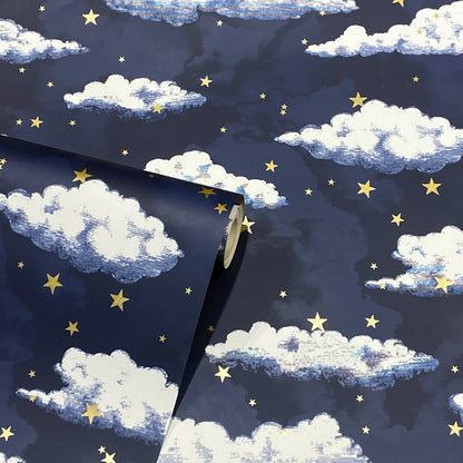 York Wallcoverings Arthouse Zeno Navy Starry Skies Wallpaper Nature Kids Navy  Wallpaper - AH923907
