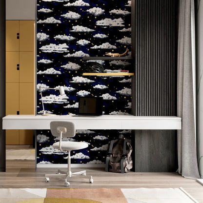 York Wallcoverings Arthouse Zeno Navy Starry Skies Wallpaper Nature Kids Navy  Wallpaper - AH923907