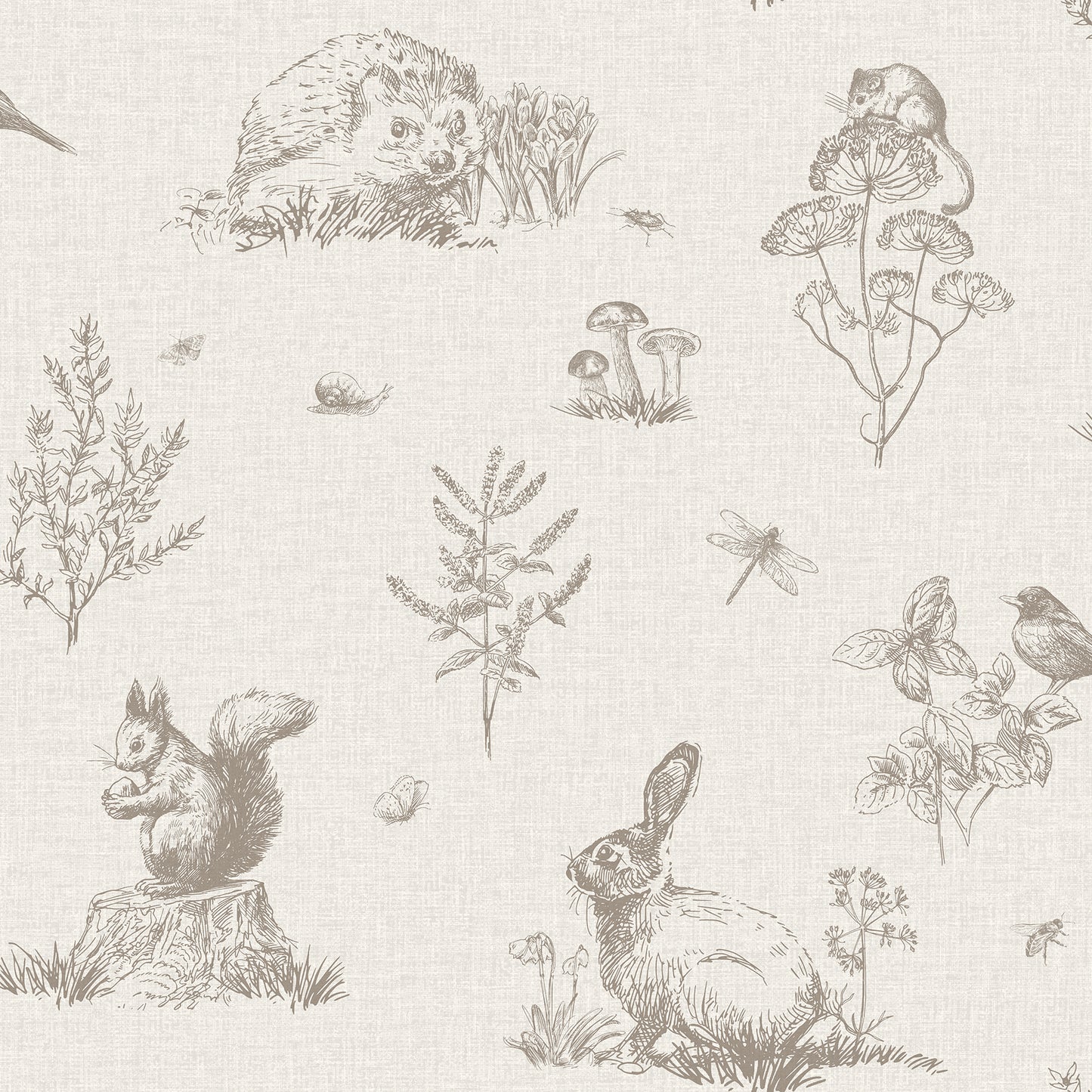 York Wallcoverings Arthouse Clawford Beige Meadow Friends Wallpaper Animals Farmhouse Beige  Wallpaper - AH924409