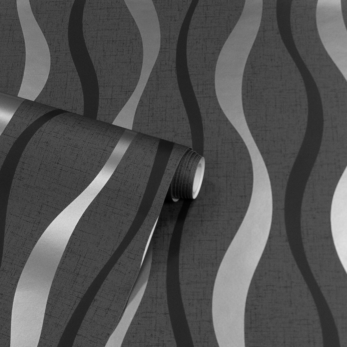 York Wallcoverings Arthouse Tazz Black Ribbons Wallpaper Graphics Modern Black  Wallpaper - AH924502