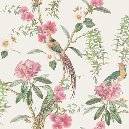 York Wallcoverings Arthouse Celine Pink Courtyard Garden Wallpaper Animals Tropical Pink  Wallpaper - AH924907