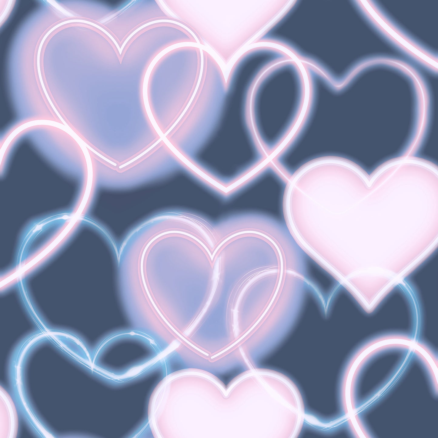 York Wallcoverings Arthouse Effie Navy Neon Heart Wallpaper Love Kids Navy  Wallpaper - AH925605