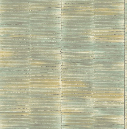 Seabrook Designs Koi Dynasty Bamboo Stripe Traditional Green Metallic  - AI41301