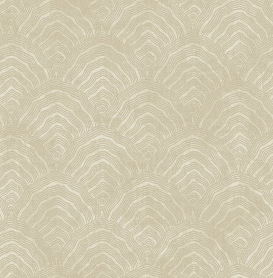 Seabrook Designs Koi Confucius Scallop Geometric Traditional Beige Metallic Sidewall - AI41503