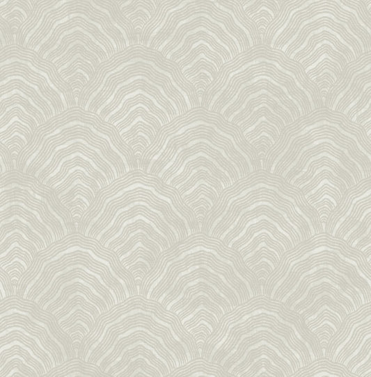 Seabrook Designs Koi Confucius Scallop Geometric Traditional Beige Metallic Sidewall - AI41505