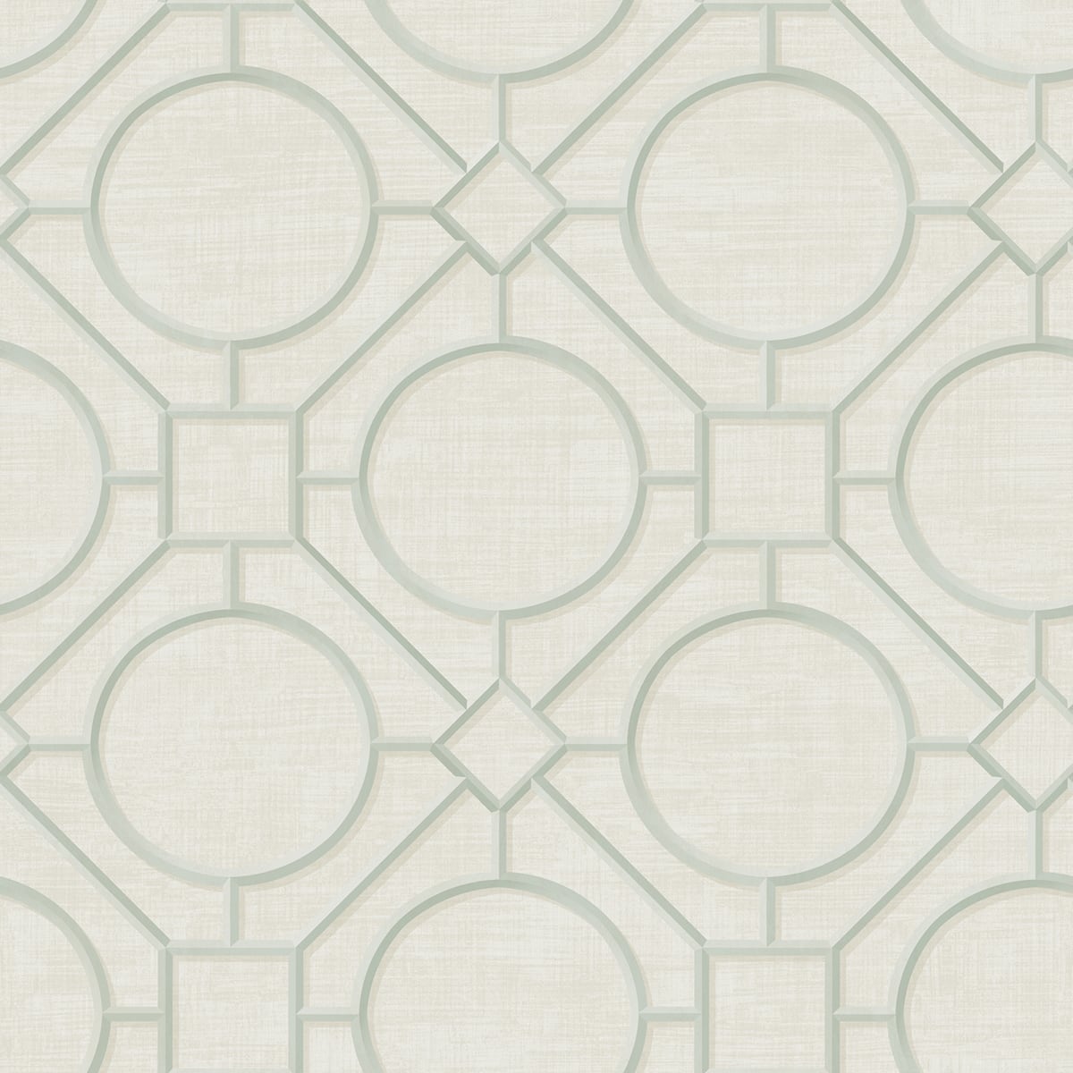 Seabrook Designs Koi Silk Road Trellis Geometric Traditional Beige Metallic Sidewall - AI42414