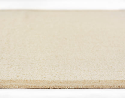 Light beige runner rug with a smooth surface and visible edge, 3' x 8'.