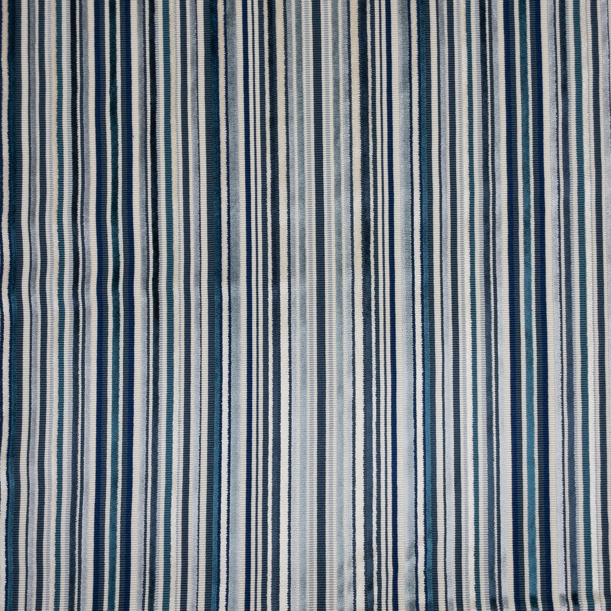 STOUT TEXTILES  UPHOLSTERY,CHENILLE TRADITIONAL, STRIPE AQUA   - ALBA-1