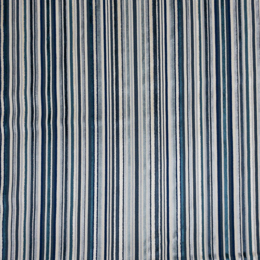 STOUT TEXTILES  UPHOLSTERY,CHENILLE TRADITIONAL, STRIPE AQUA   - ALBA-1
