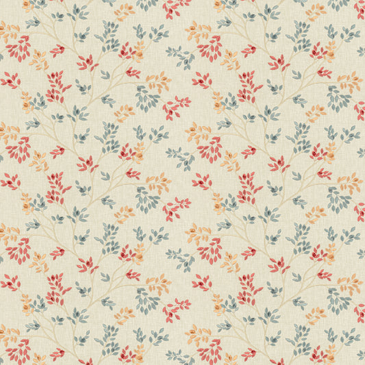 STOUT TEXTILES  MULTIPURPOSE,EMBROIDERIES TRANSITIONAL,, FLORAL SIENNA   - ALCO-2