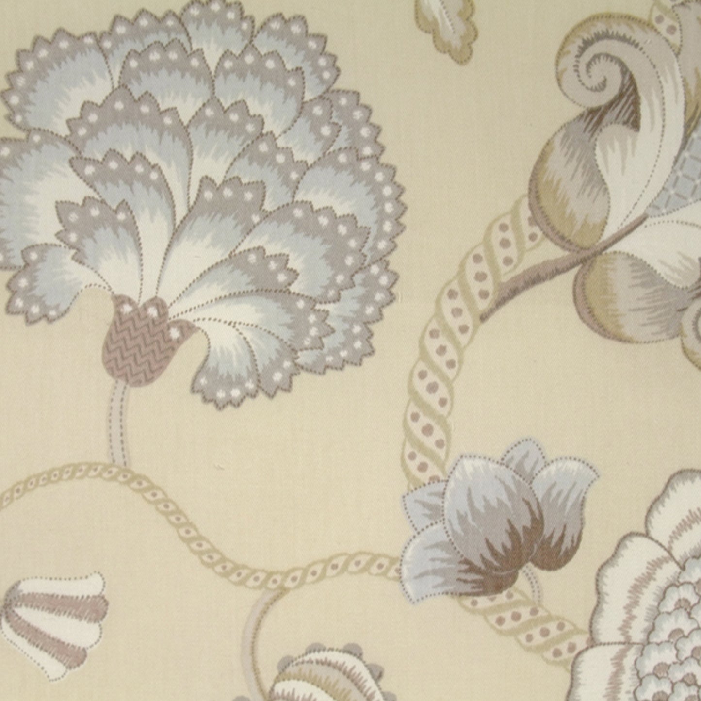 JF Fabrics ALCOTT 52 Fabric Traditional,Contemporary,Floral Creme,Beige,Grey,Silver,Offwhite,Purple  Print - 5407052 J6441
