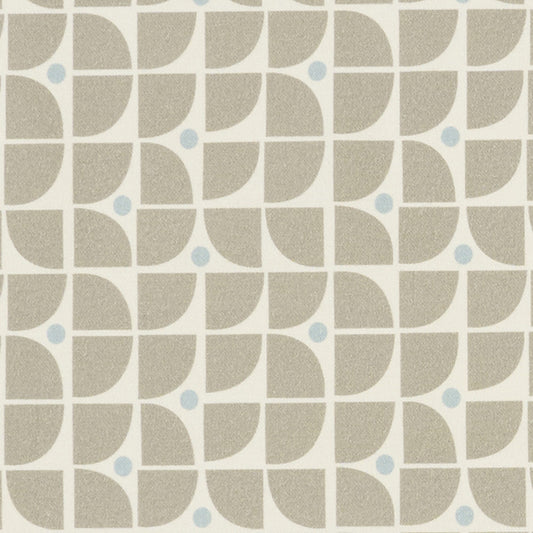 JF Fabrics ALDO 73 Fabric Geometric, Modern Beige, White, Blue  Print - 9285573 J9421