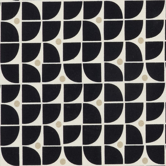 JF Fabrics ALDO 97 Fabric Geometric, Modern Black, Beige, White  Print - 9285597 J9421