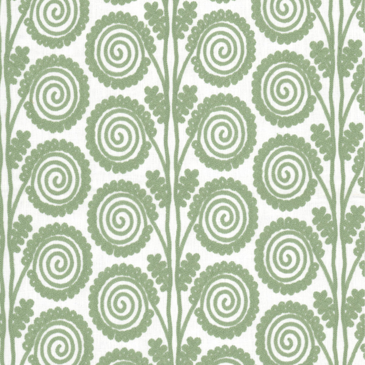 STOUT TEXTILES  MULTIPURPOSE,EMBROIDERIES TRANSITIONAL,, FLORAL SEAFOAM,SEAMIST   - ALLA-3