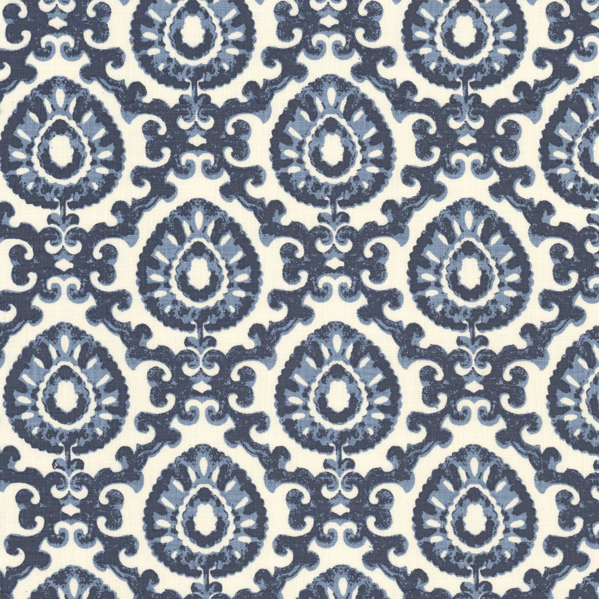 STOUT TEXTILES  MULTIPURPOSE,PRINT TRANSITIONAL,, MEDALLION INDIGO,INK   - ALLE-1