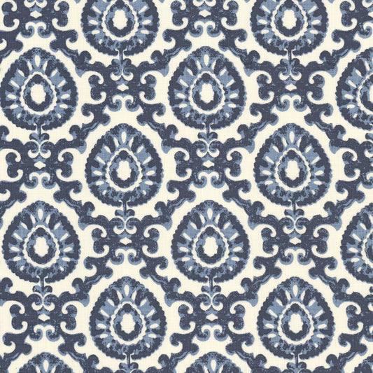 STOUT TEXTILES  MULTIPURPOSE,PRINT TRANSITIONAL,, MEDALLION INDIGO,INK   - ALLE-1