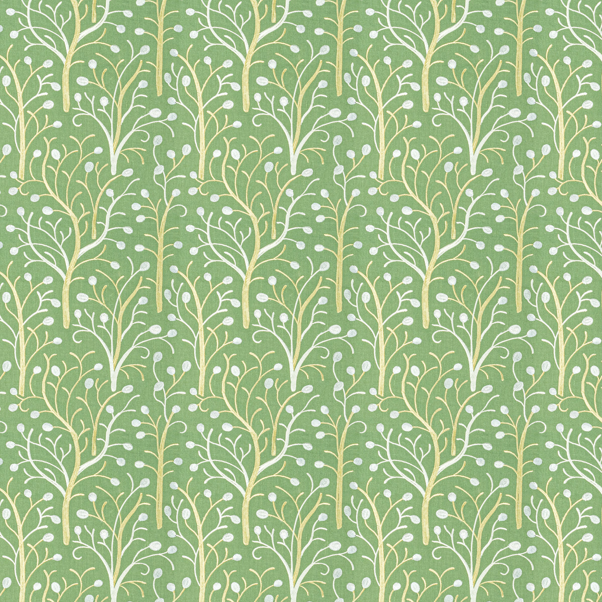 STOUT TEXTILES  MULTIPURPOSE,EMBROIDERIES TRANSITIONAL,, FLORAL EVERGREEN   - ALYS-2