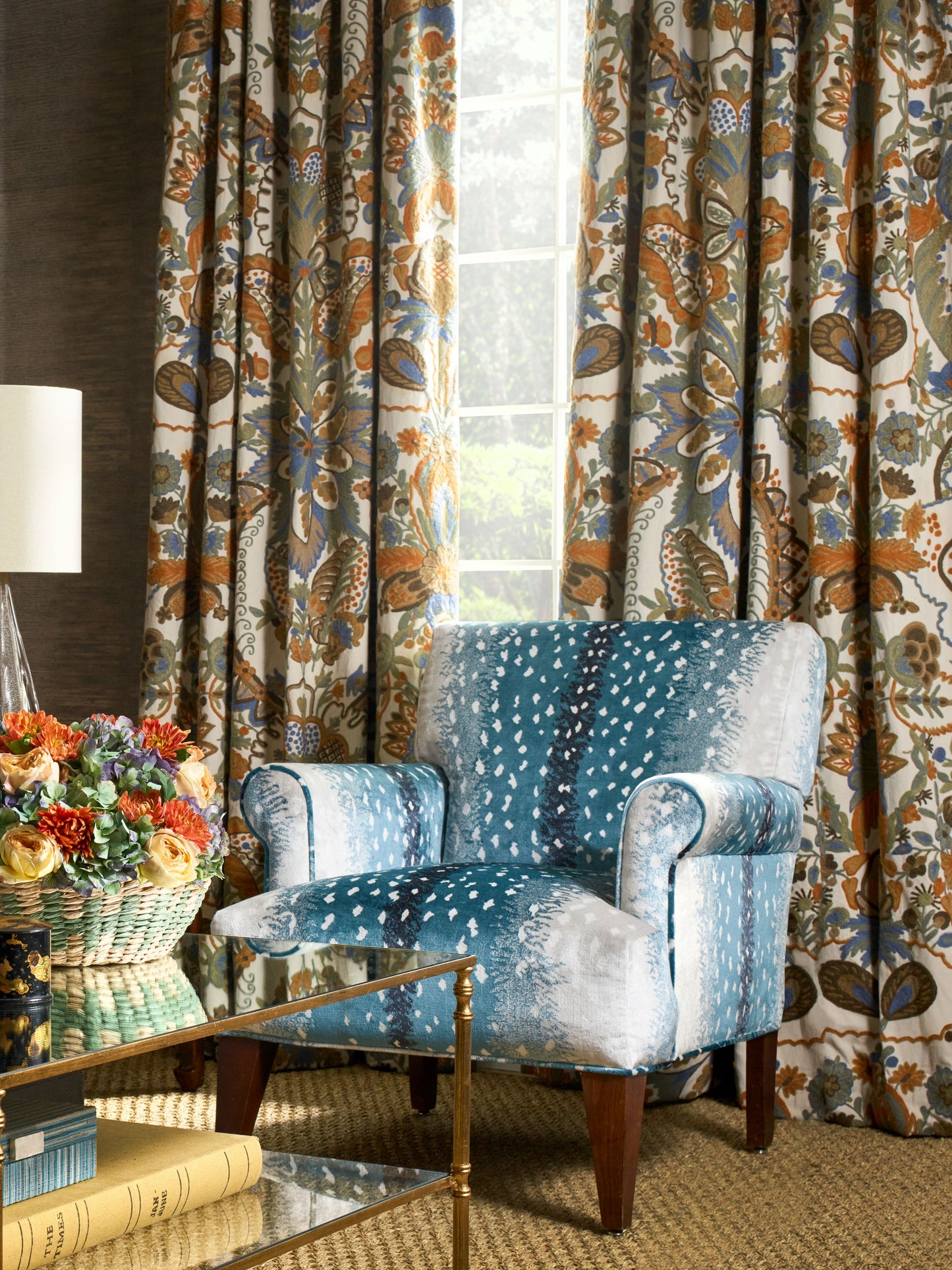 SCALAMANDRE  ANTELOPE FABRIC PEACOCK   - AL 0005BOHE NEW SKU # ALBOHE0005