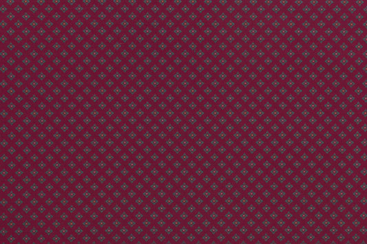 SCALAMANDRE OUTLET  FABRIC STELLA GEOMETRIC  FABRIC GREEN ON BURGUNDY   - AM D2092120