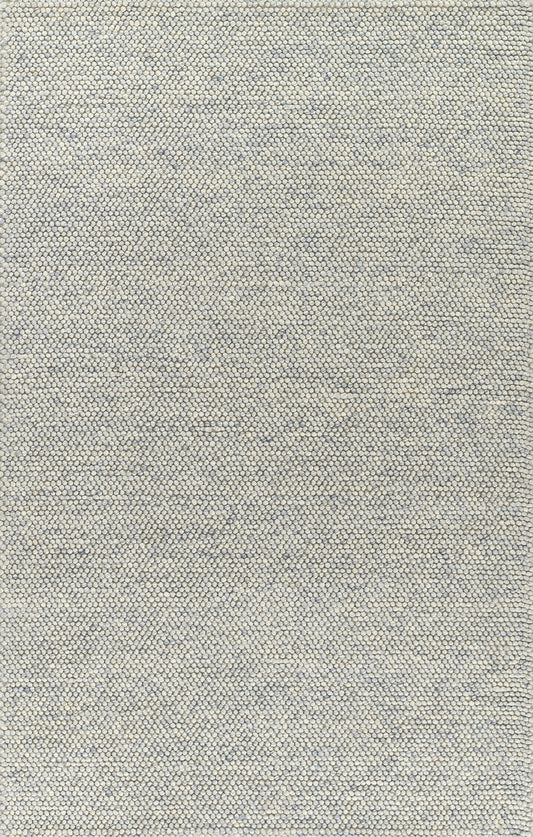 Beige pebbled texture with blue-gray specks; 2' x 8' rug runner.