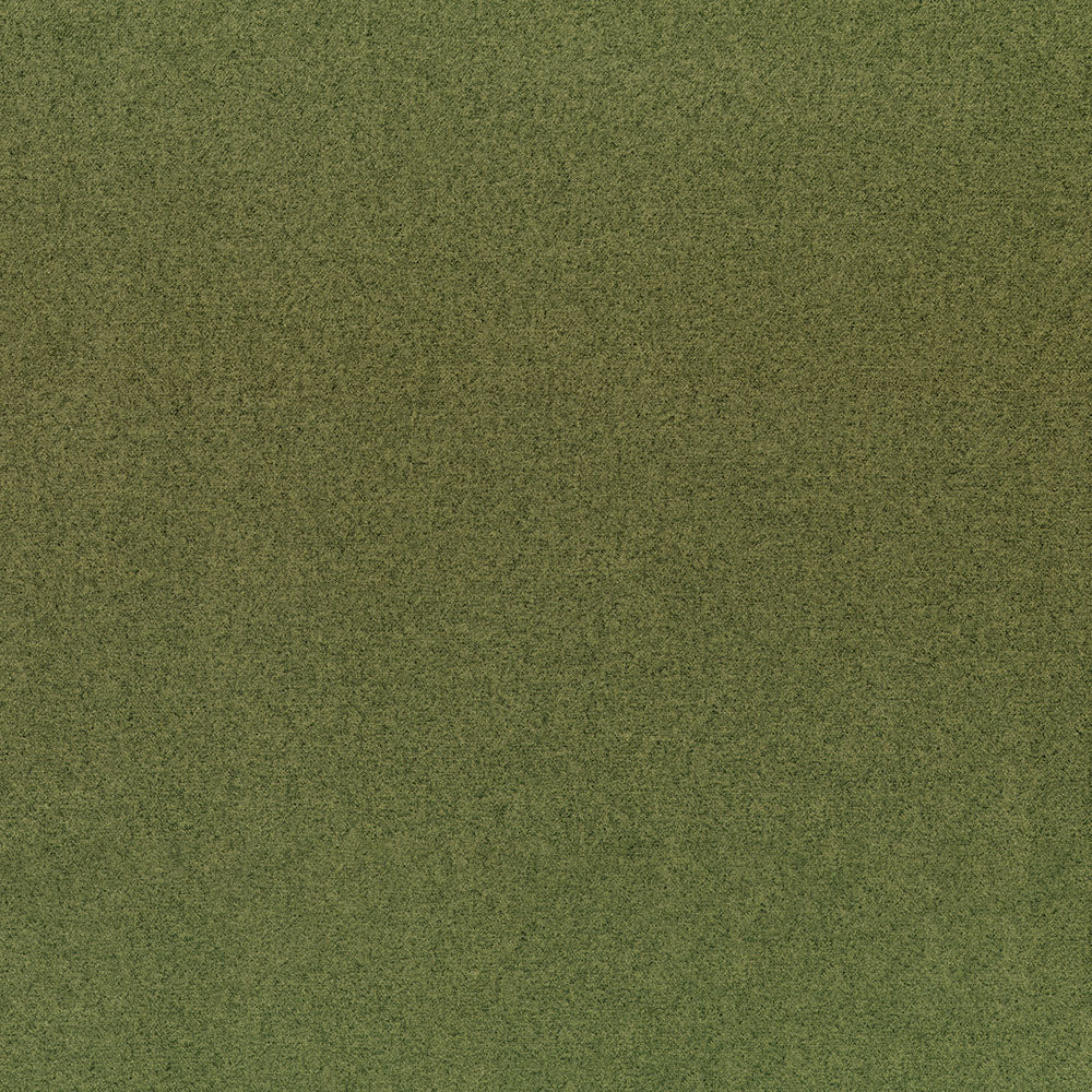 Olive green textured fabric swatch with suede-like matte finish.