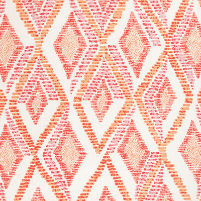 KRAVET DESIGN EMBROIDERY GEOMETRIC PINK,ORANGE,   - ANTIPAROS.712.0