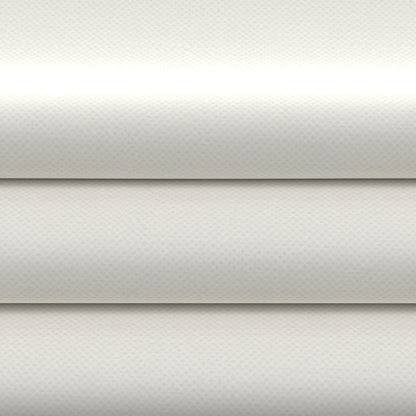 White solid fabric rolls, layered flatlay; suitable for upholstery or wallpaper.