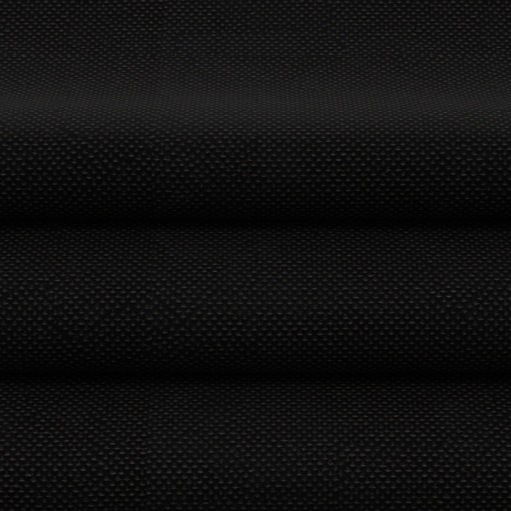 Black solid fabric with subtle texture and soft folds, shown in a flatlay.