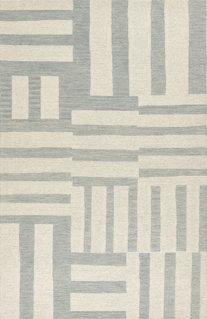 9x12 blue modern geometric wool area rug with bold shapes and high low texture, hand tufted luxury rug for living room bedroom, contemporary soft durable carpet with sculptural design, stylish modern home decor rug for high traffic spaces