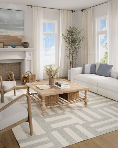 9x12 blue modern geometric wool area rug with bold shapes and high low texture, hand tufted luxury rug for living room bedroom, contemporary soft durable carpet with sculptural design, stylish modern home decor rug for high traffic spaces