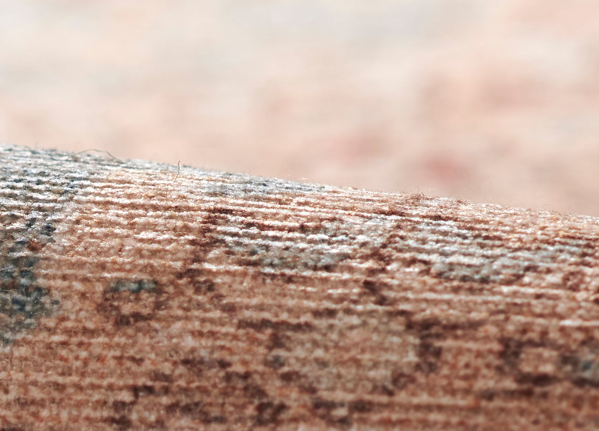 Close-up of a brown, textured surface with tan and gray speckles; rugged natural stone/bark-like pattern.