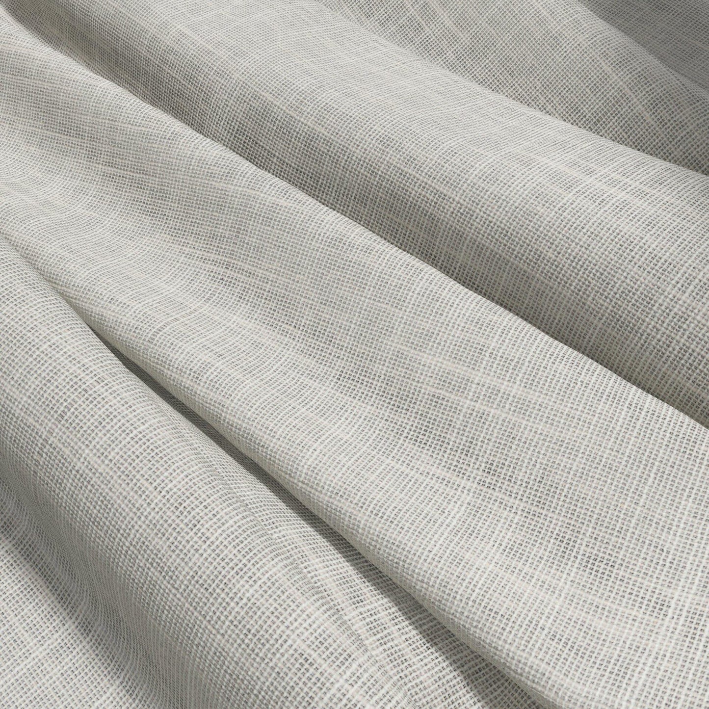 Beige and green woven sheer fabric with visible weave and soft drape.
