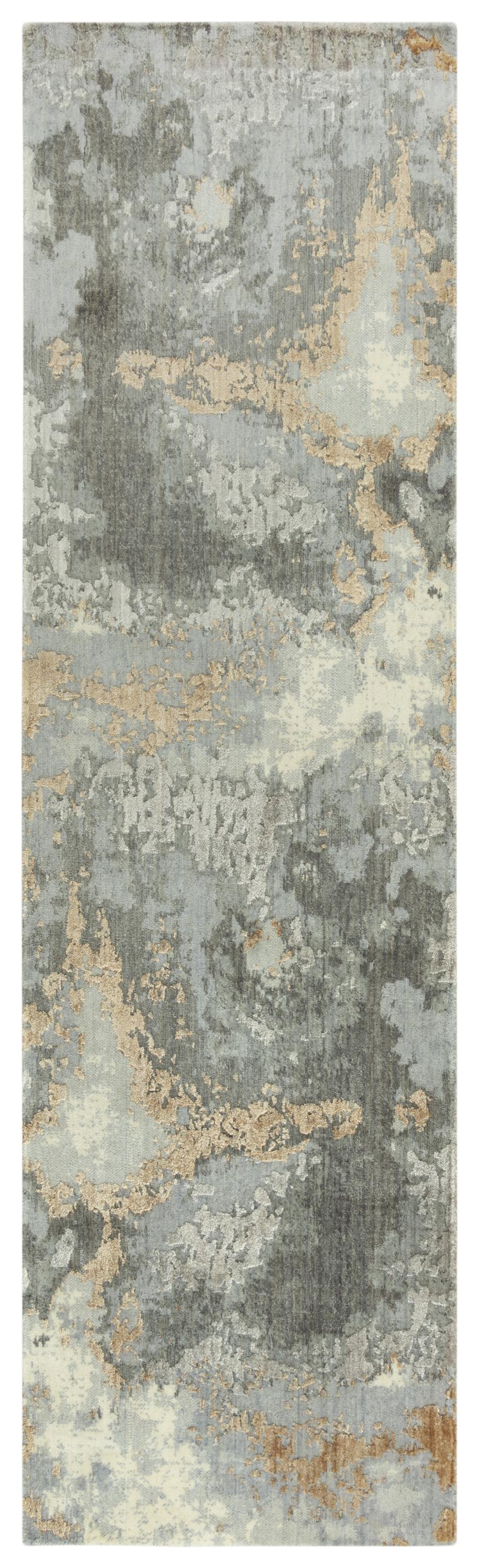 Runner rug on floor, contemporary style, 2' x 10'.
