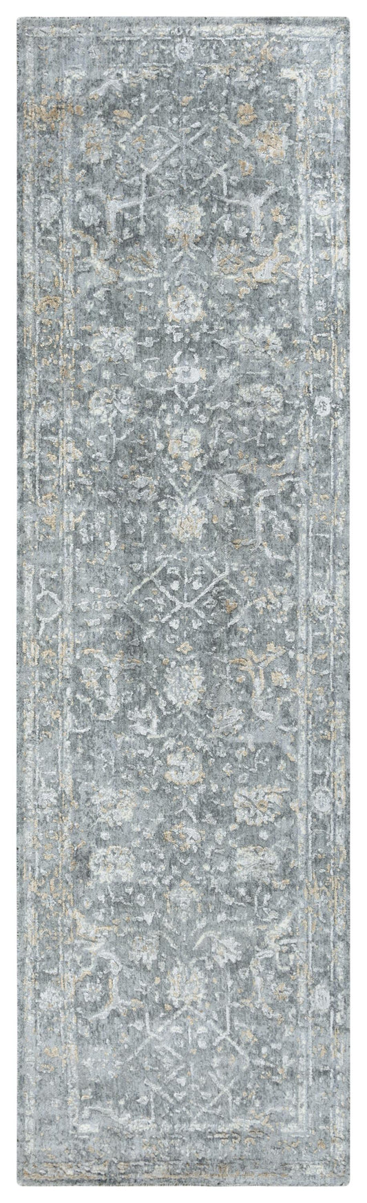 Traditional patterned rug runner, 2' x 10'.