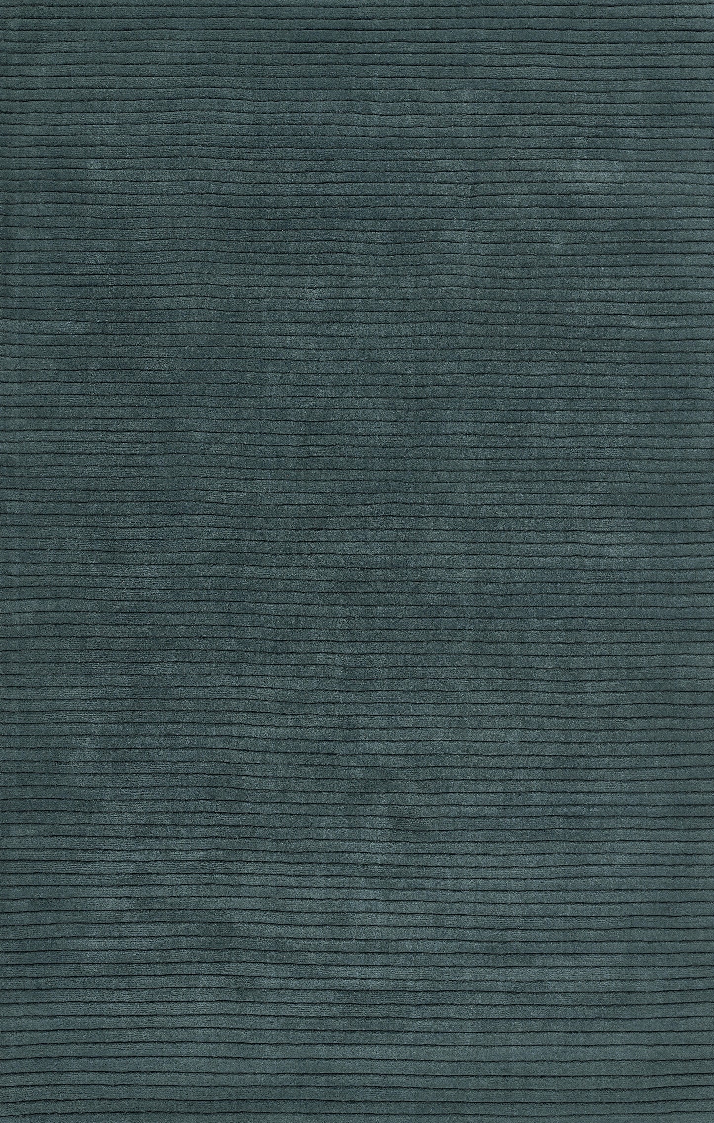 Teal-blue ribbed fabric swatch with fine horizontal stripes and corduroy texture, ideal for upholstery or apparel.