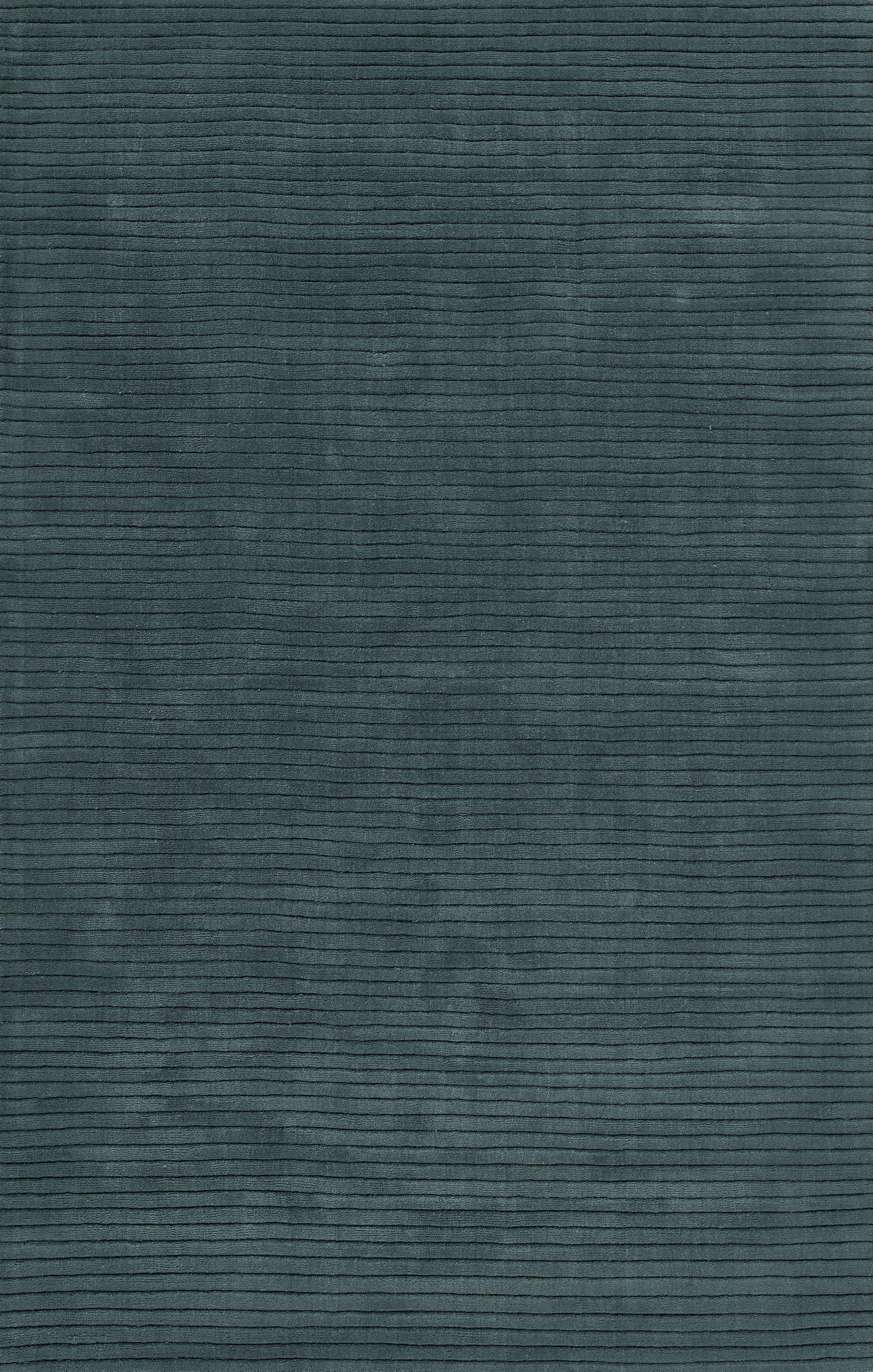 Teal-blue ribbed fabric swatch with fine horizontal stripes and corduroy texture, ideal for upholstery or apparel.