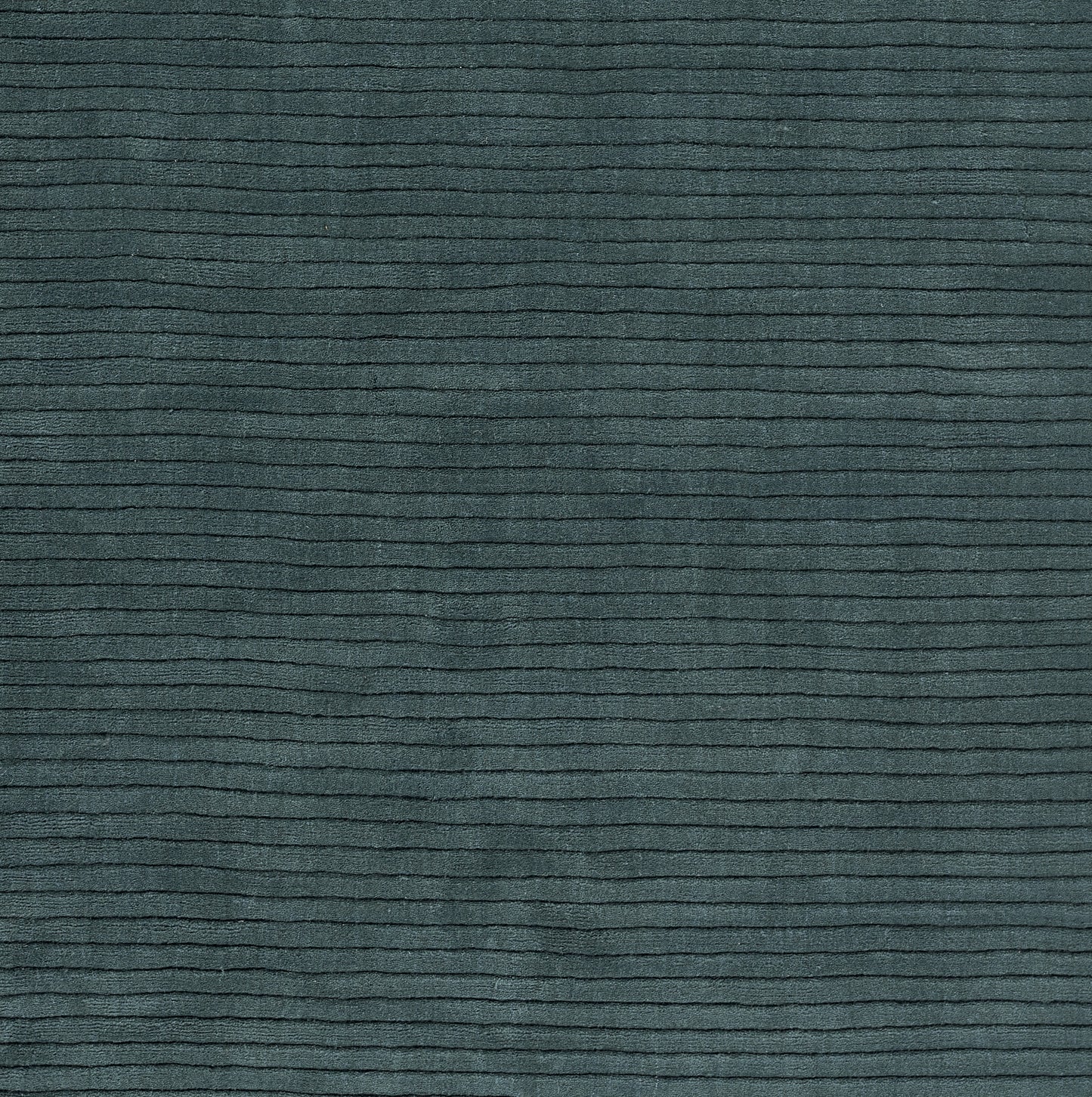 Dark teal ribbed fabric with thin horizontal stripes, soft textured textile suitable for apparel or home decor.