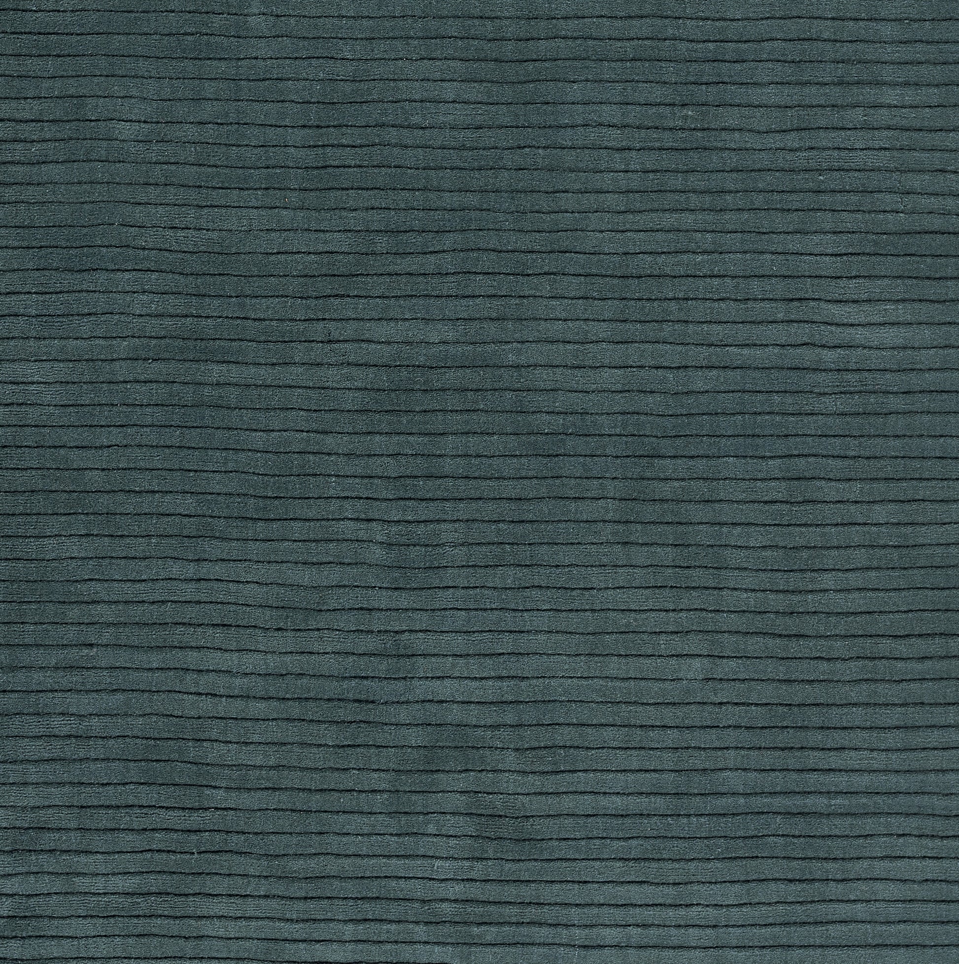 Dark teal ribbed fabric with thin horizontal stripes, soft textured textile suitable for apparel or home decor.